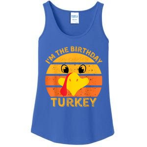 I M The Birthday Turkey Face Funny Happy Thanksgiving Gift Ladies Essential Tank