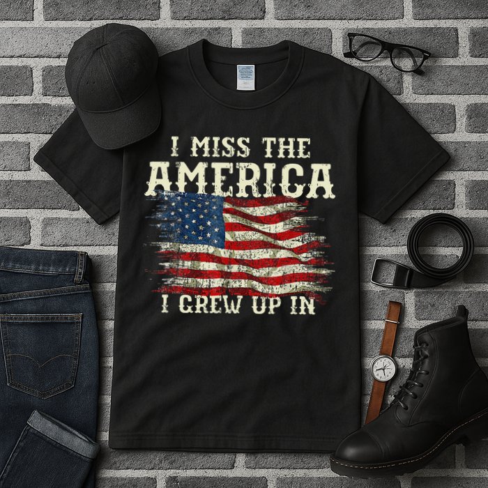 I Miss The America I Grew Up In Usa Flag 4th Of July 2024 Tall T-Shirt