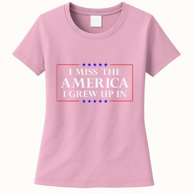 I Miss The America I Grew Up In American Flag Womens T-Shirt
