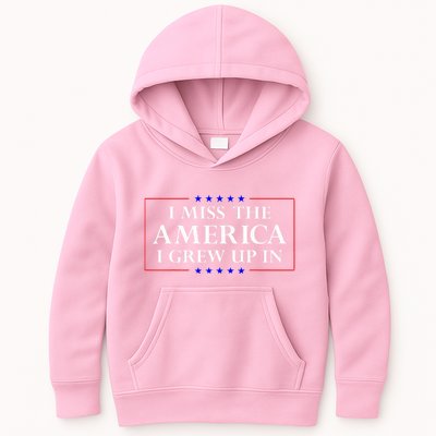 I Miss The America I Grew Up In American Flag Kids Hoodie