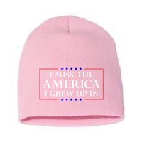 I Miss The America I Grew Up In American Flag Short Acrylic Beanie
