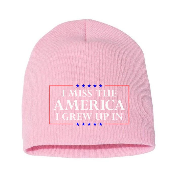I Miss The America I Grew Up In American Flag Short Acrylic Beanie