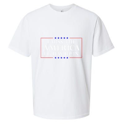 I Miss The America I Grew Up In American Flag Sueded Cloud Jersey T-Shirt