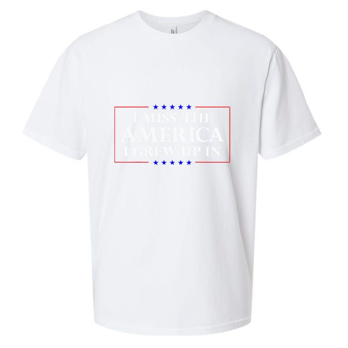 I Miss The America I Grew Up In American Flag Sueded Cloud Jersey T-Shirt