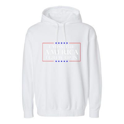 I Miss The America I Grew Up In American Flag Garment-Dyed Fleece Hoodie