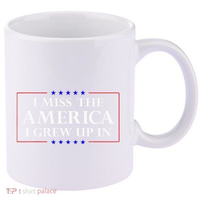 I Miss The America I Grew Up In American Flag 11oz C Handle Ceramic Mug