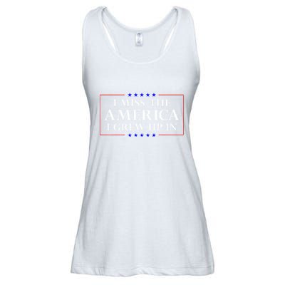 I Miss The America I Grew Up In American Flag Ladies Essential Flowy Tank