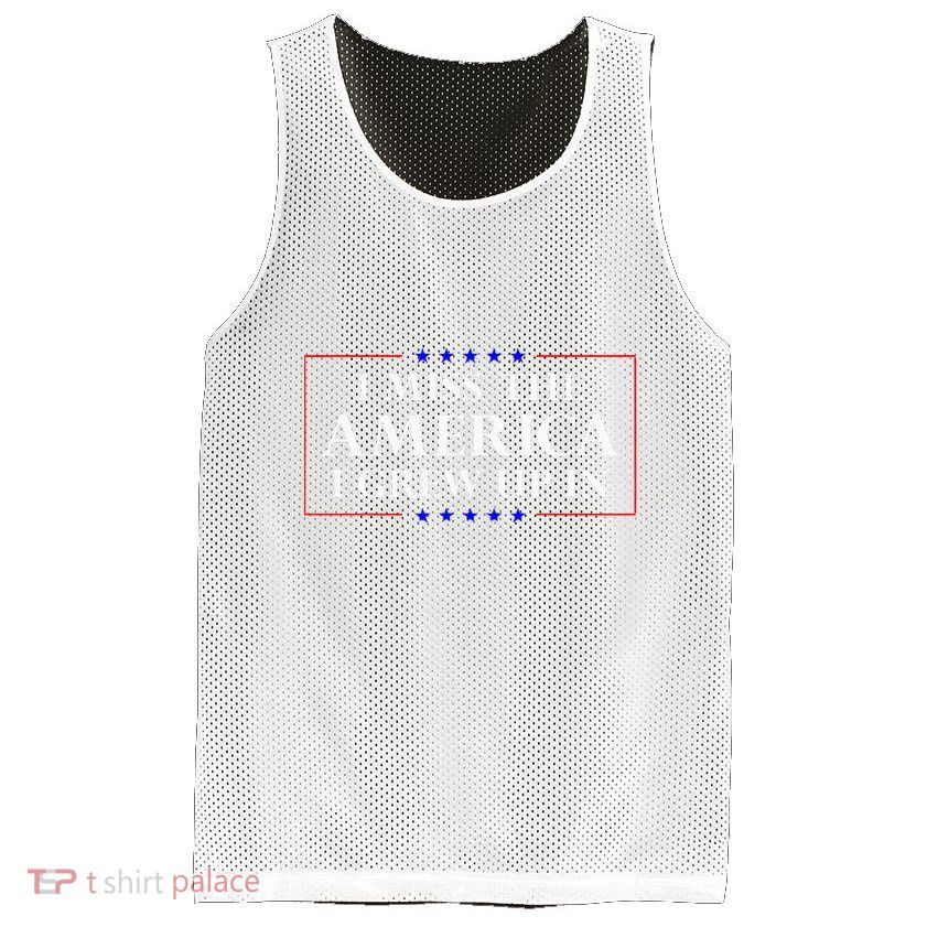 I Miss The America I Grew Up In American Flag Mesh Reversible Basketball Jersey Tank