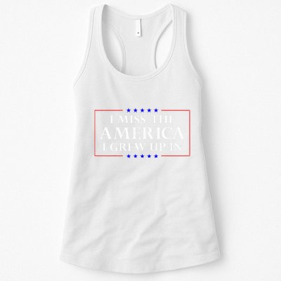 I Miss The America I Grew Up In American Flag Womens Tank Top