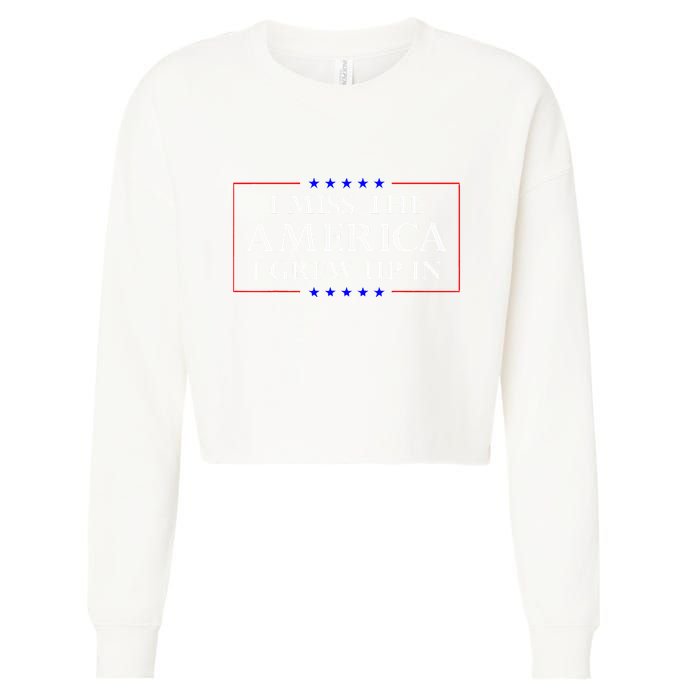 I Miss The America I Grew Up In American Flag Cropped Pullover Crew