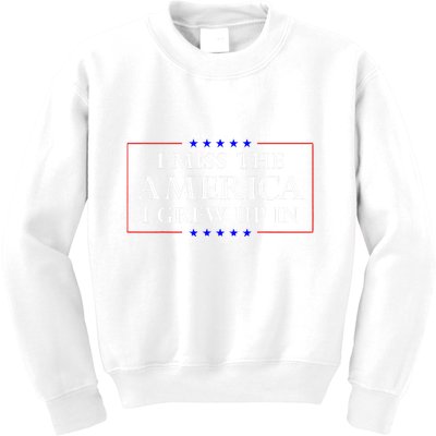 I Miss The America I Grew Up In American Flag Kids Sweatshirt