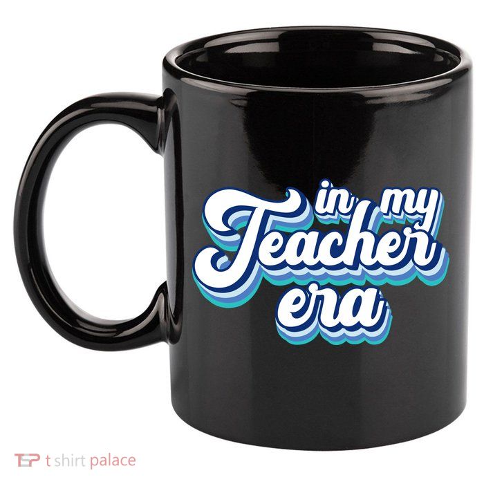 In My Teacher Era Retro Style 11oz C Handle Ceramic Mug