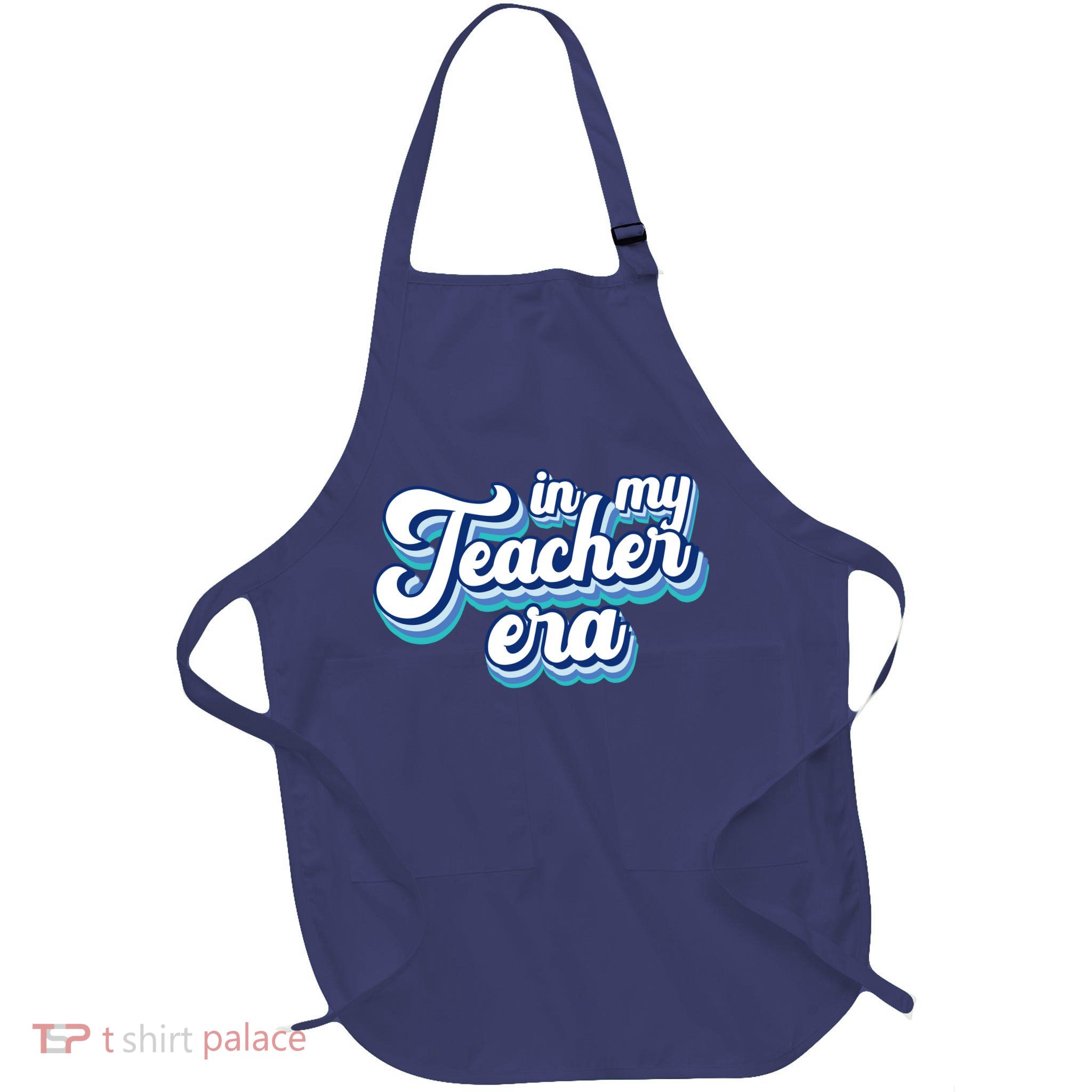 In My Teacher Era Retro Style Full-Length Apron With Pockets