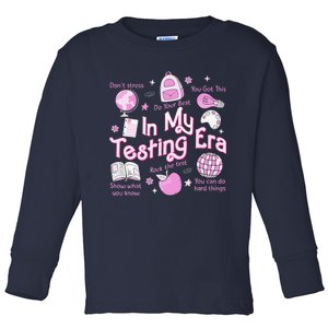 In My Testing Era Teachers Student Rock The Test Testing Day Toddler Long Sleeve Shirt