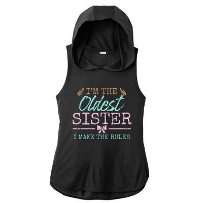 I make the rules Oldest Adult 3 Sisters Matching Sibling Fun Ladies PosiCharge Tri-Blend Wicking Draft Hoodie Tank