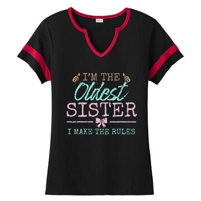 I make the rules Oldest Adult 3 Sisters Matching Sibling Fun Ladies Halftime Notch Neck Tee