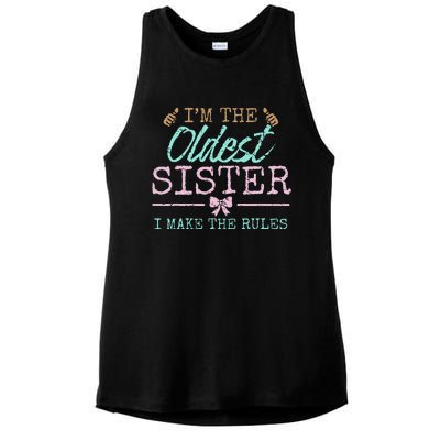 I make the rules Oldest Adult 3 Sisters Matching Sibling Fun Ladies PosiCharge Tri-Blend Wicking Tank