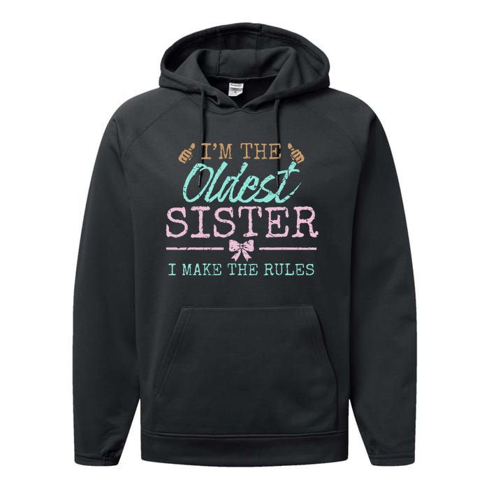 I make the rules Oldest Adult 3 Sisters Matching Sibling Fun Performance Fleece Hoodie