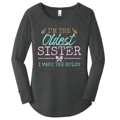 I make the rules Oldest Adult 3 Sisters Matching Sibling Fun Women's Perfect Tri Tunic Long Sleeve Shirt