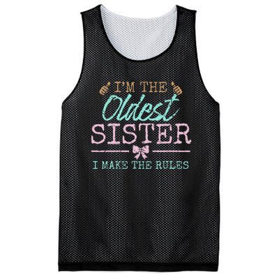 I make the rules Oldest Adult 3 Sisters Matching Sibling Fun Mesh Reversible Basketball Jersey Tank