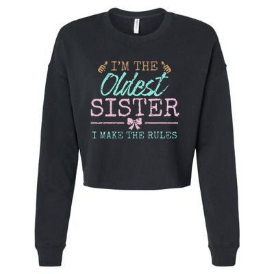 I make the rules Oldest Adult 3 Sisters Matching Sibling Fun Cropped Pullover Crew