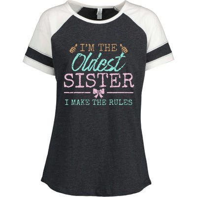 I make the rules Oldest Adult 3 Sisters Matching Sibling Fun Enza Ladies Jersey Colorblock Tee