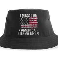 I Miss The America I Grew Up In Vintage American Usa Flag Sustainable Bucket Hat