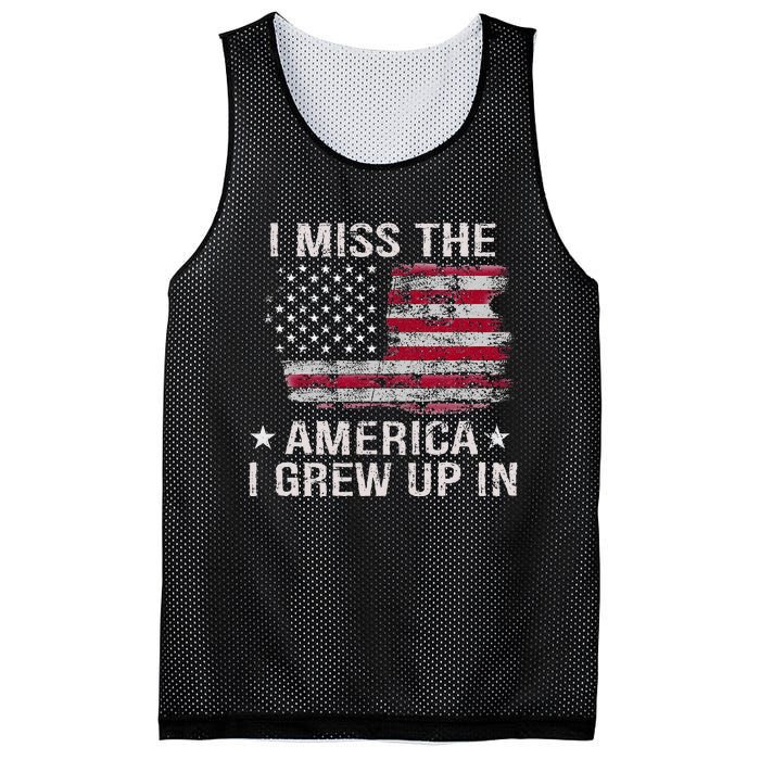 I Miss The America I Grew Up In Vintage American Usa Flag Mesh Reversible Basketball Jersey Tank