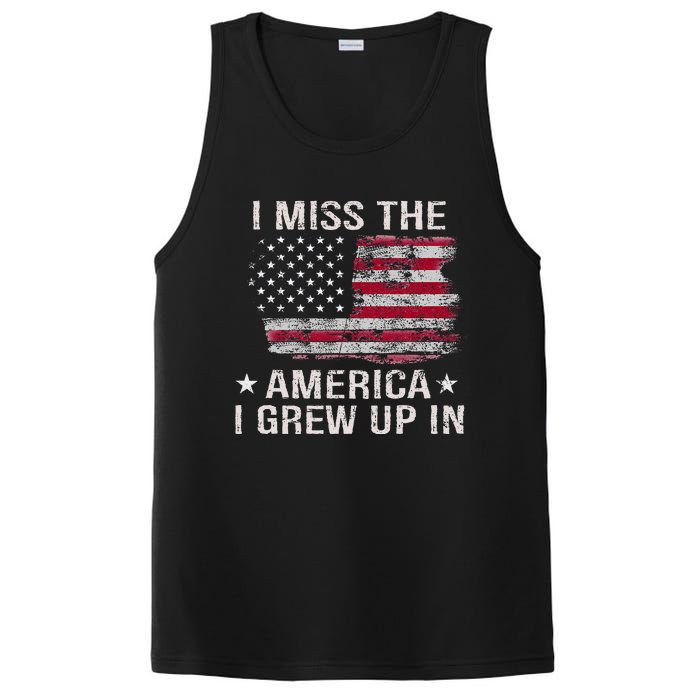 I Miss The America I Grew Up In Vintage American Usa Flag PosiCharge Competitor Tank