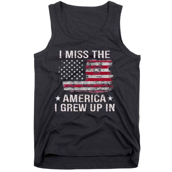 I Miss The America I Grew Up In Vintage American Usa Flag Tank Top