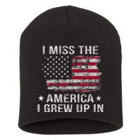 I Miss The America I Grew Up In Vintage American Usa Flag Short Acrylic Beanie