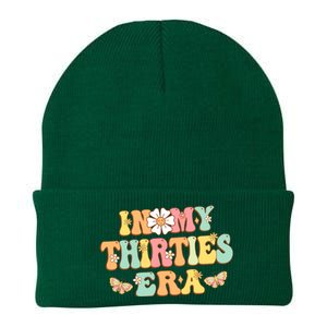 In My Thirties Era Groovy 30th Birthday 30S Funny For Wo Knit Cap Winter Beanie