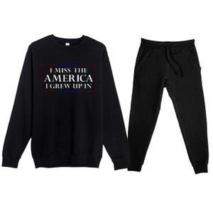 I Miss The America I Grew Up In American Flag Premium Crewneck Sweatsuit Set