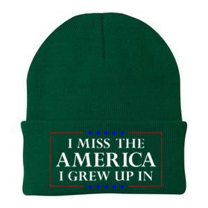 I Miss The America I Grew Up In American Flag Knit Cap Winter Beanie