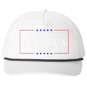 I Miss The America I Grew Up In American Flag Snapback Five-Panel Rope Hat