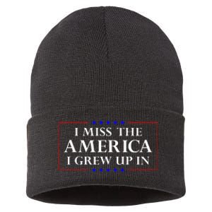 I Miss The America I Grew Up In American Flag Sustainable Knit Beanie