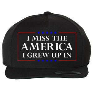 I Miss The America I Grew Up In American Flag Wool Snapback Cap