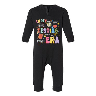 In My Testing Era Motivational Testing Day Funny Teacher Infant Fleece One Piece