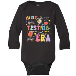 In My Testing Era Motivational Testing Day Funny Teacher Baby Long Sleeve Bodysuit