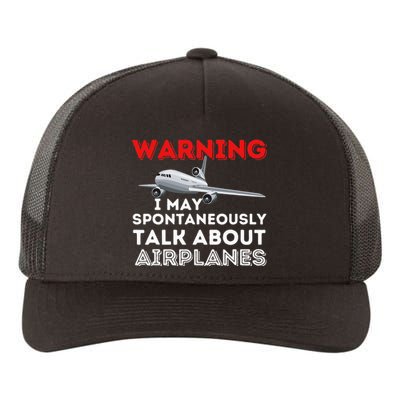 I May Talk About Airplanes Funny Pilot & Aviation Airplane Yupoong Adult 5-Panel Trucker Hat