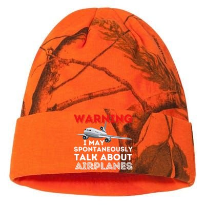 I May Talk About Airplanes Funny Pilot & Aviation Airplane Kati Licensed 12" Camo Beanie