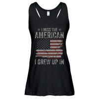 I Miss The America I Grew Up In USA Vintage American Flag Ladies Essential Flowy Tank