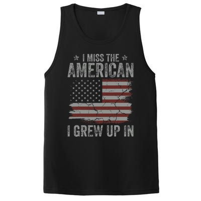 I Miss The America I Grew Up In USA Vintage American Flag PosiCharge Competitor Tank