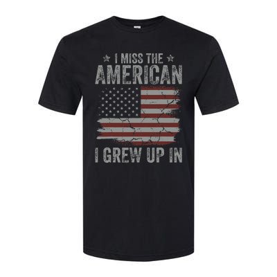 I Miss The America I Grew Up In USA Vintage American Flag Softstyle® CVC T-Shirt