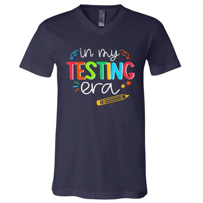 In My Testing Era Motivation Test Day Testing Women Teachers V-Neck T-Shirt