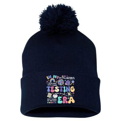 In My Testing Era School Day Teacher Student Rock The Test Pom Pom 12in Knit Beanie