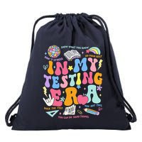 In My Testing Era Teachers Student Rock The Test Testing Day Drawstring Bag