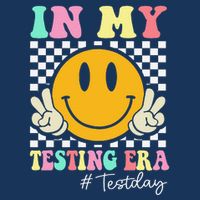 In My Testing Era Retro Smile Teacher Testing Test Day Full-Length Apron With Pockets