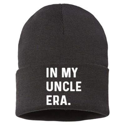 In My Uncle Era New Uncle Announcement Sustainable Knit Beanie