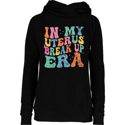 In My Uterus Break Up Era Groovy Hysterectomy Recovery Womens Funnel Neck Pullover Hood